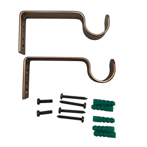 Ivilon Fixed Brackets for Curtain Rods 7/8 or 1 Inch Set of 2 Warm Gold - Picture 5 of 5